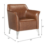 Acme - Teague Accent Chair 59521 Brown Synthetic Leather
