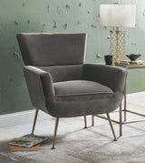 Acme - Varik Accent Chair 59522 Gray Velvet