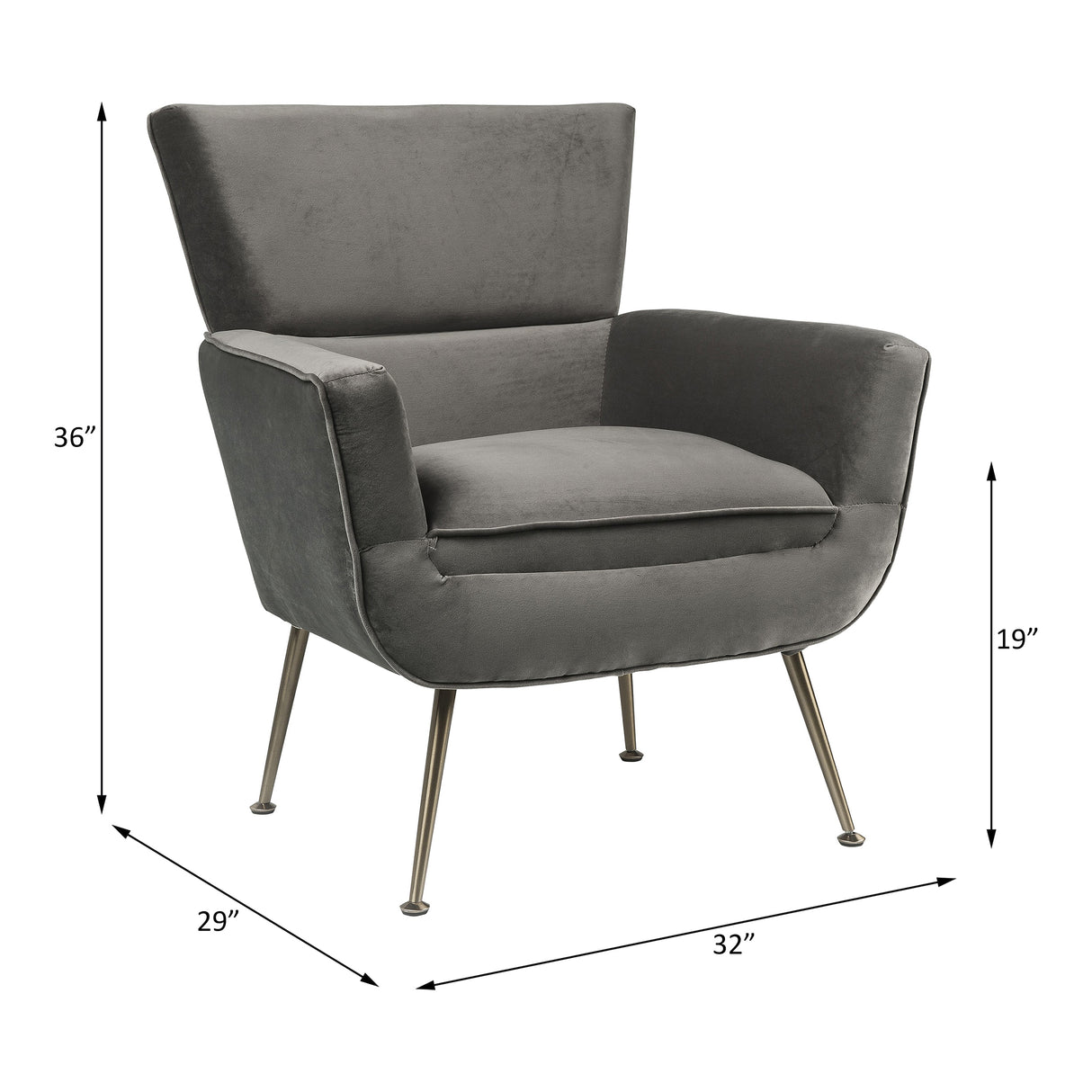 Acme - Varik Accent Chair 59522 Gray Velvet