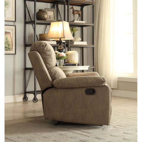 Acme - Bina Motion Recliner 59527 Taupe Polished Microfiber