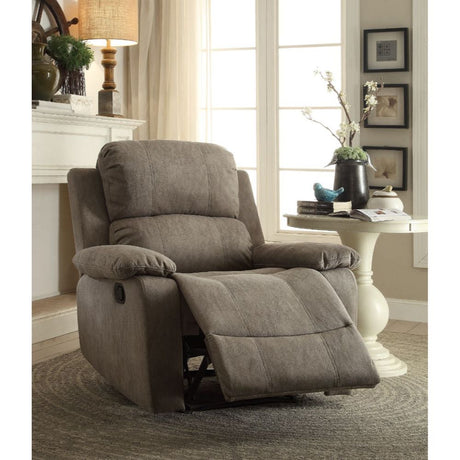 Acme - Bina Motion Recliner 59528 Gray Polished Microfiber