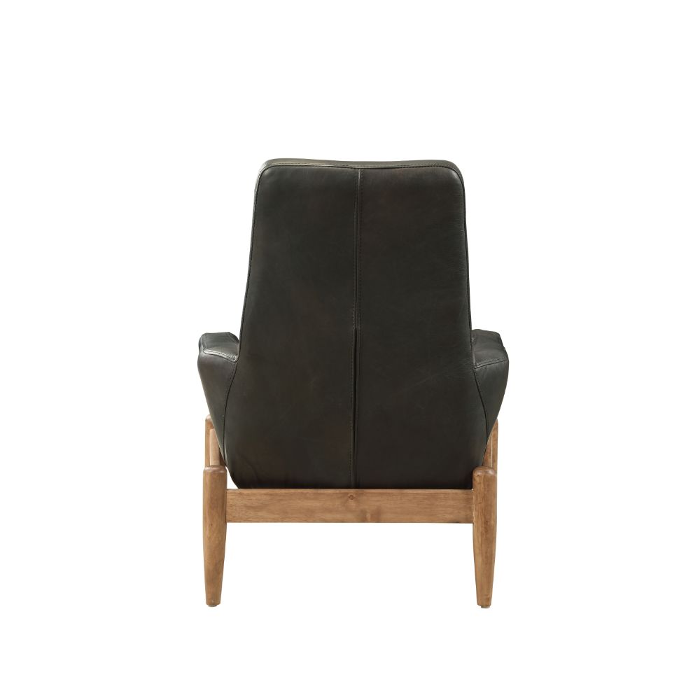 Acme - Dolphin Accent Chair 59533 Black Top Grain Leather