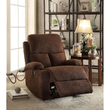 Acme - Rosia Motion Recliner 59547 Chocolate Linen