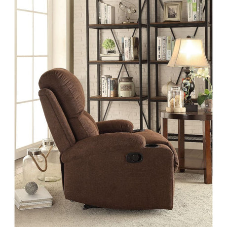 Acme - Rosia Motion Recliner 59547 Chocolate Linen