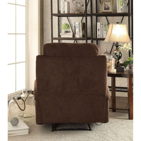 Acme - Rosia Motion Recliner 59547 Chocolate Linen