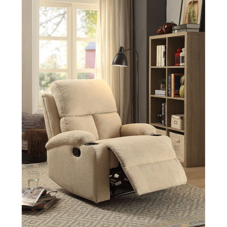 Acme - Rosia Motion Recliner 59551 Beige Velvet