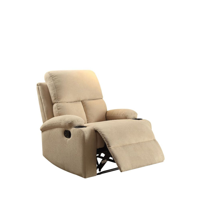 Acme - Rosia Motion Recliner 59551 Beige Velvet