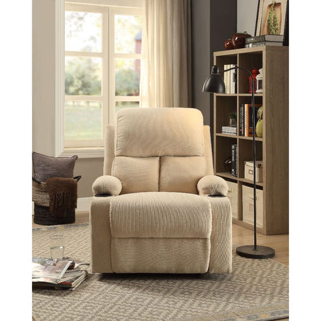 Acme - Rosia Motion Recliner 59551 Beige Velvet