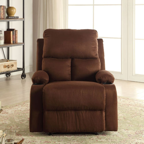 Acme - Rosia Motion Recliner 59553 Chocolate Microfiber