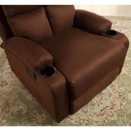 Acme - Rosia Motion Recliner 59553 Chocolate Microfiber