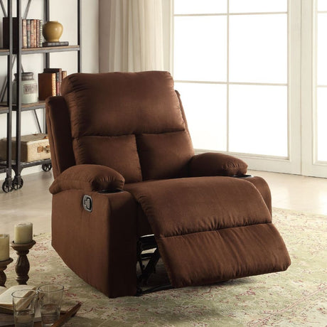 Acme - Rosia Motion Recliner 59553 Chocolate Microfiber