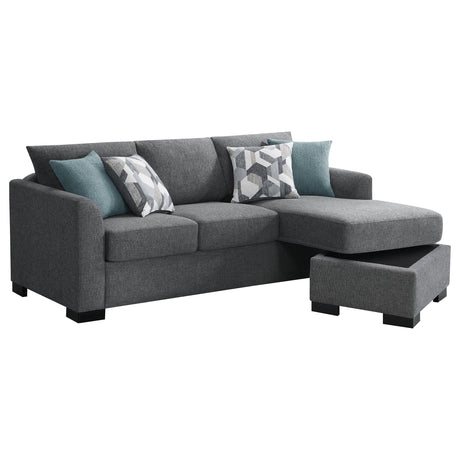 Pacheco Grey Upholstered Sleeper Sectional Chaise Sofa - sold by Home Elegance USA