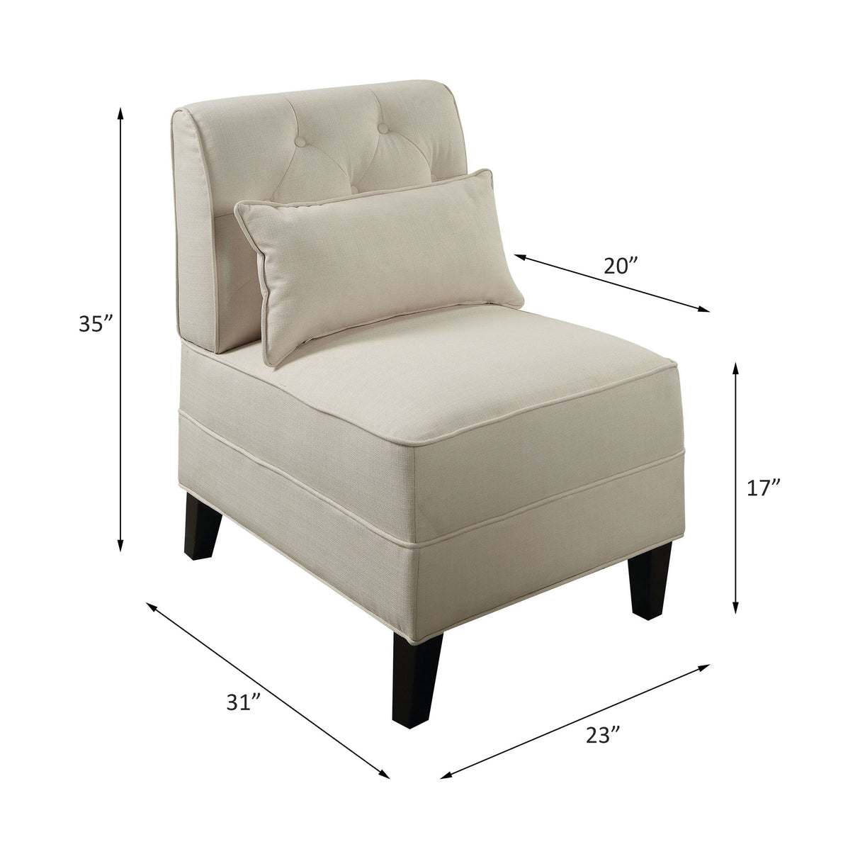 Acme - Susanna Accent Chair 59611 Cream Linen