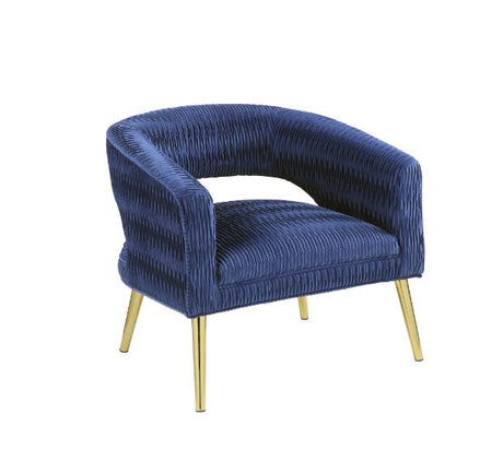 Aistil Accent Chair 59675 Blue Velvet & Gold Finish | Acme - 59675 - Home Elegance USA - 1