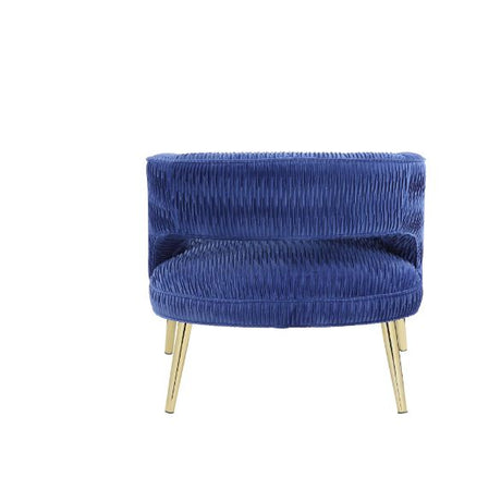 Aistil Accent Chair 59675 Blue Velvet & Gold Finish | Acme - 59675 - Home Elegance USA - 3