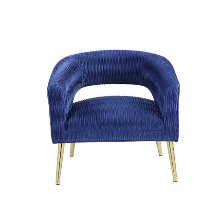 Aistil Accent Chair 59675 Blue Velvet & Gold Finish | Acme - 59675 - Home Elegance USA - 5