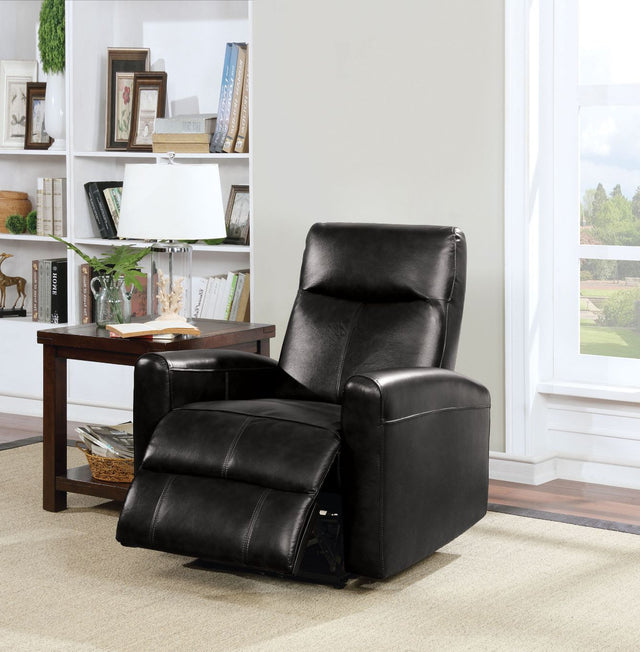 Acme - Blane Power Motion Recliner 59686 Black Top Grain Leather Match