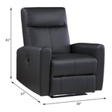 Acme - Blane Power Motion Recliner 59686 Black Top Grain Leather Match