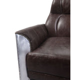 Brancaster Accent Chair 59715 Espresso Top Grain Leather & Aluminum | Acme | Home Elegance USA