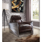 Brancaster Accent Chair 59715 Espresso Top Grain Leather & Aluminum | Acme | Home Elegance USA