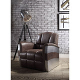 Brancaster Accent Chair 59716 Retro Brown Top Grain Leather & Aluminum | Acme | Home Elegance USA