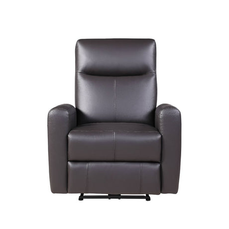 Acme - Blane Power Motion Recliner 59773 Brown Top Grain Leather Match