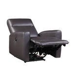 Acme - Blane Power Motion Recliner 59773 Brown Top Grain Leather Match