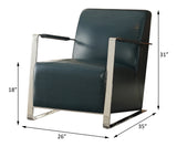 Acme - Rafael Accent Chair 59780 Teal Synthetic Leather & Stainless Steel