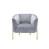 Carlson Accent Chair 59790 Gray Velvet & Gold Finish | Acme | Home Elegance USA