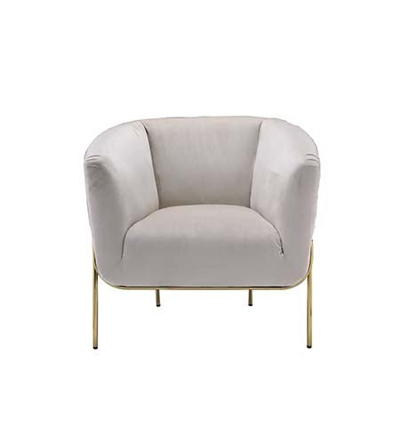 Carlson Accent Chair 59792 Beige Velvet & Gold Finish | Acme | Home Elegance USA