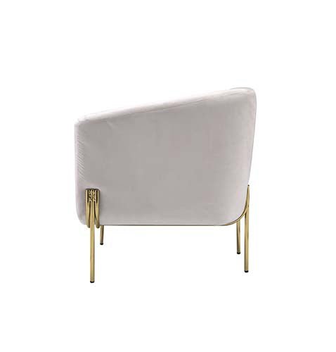 Carlson Accent Chair 59792 Beige Velvet & Gold Finish | Acme | Home Elegance USA