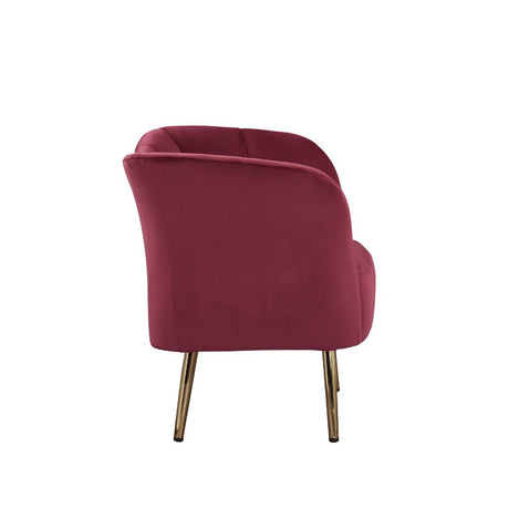 Acme - Reese Accent Chair 59795 Burgundy Velvet & Gold Finish