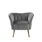 Acme - Reese Accent Chair 59797 Gray Velvet & Gold Finish