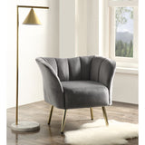 Acme - Reese Accent Chair 59797 Gray Velvet & Gold Finish