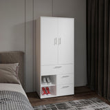 Armoire 70.90' H, 2 Doors, 3 Drawers, 2 Shelves, 6 Legs, White - Bedroom - sold by Home Elegance USA