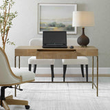 Aristotle Natural Wood Modern Desk - Light Brown by Uttermost - View 4