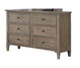 Transitional Style Wire-Brushed Warm Gray 1pc Dresser Round Pull Knobs Wood Grain Texture Bedroom Furniture