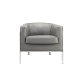 Acme - Tiarnan Accent Chair 59811 Vintage Gray Synthetic Leather & Chrome Finish