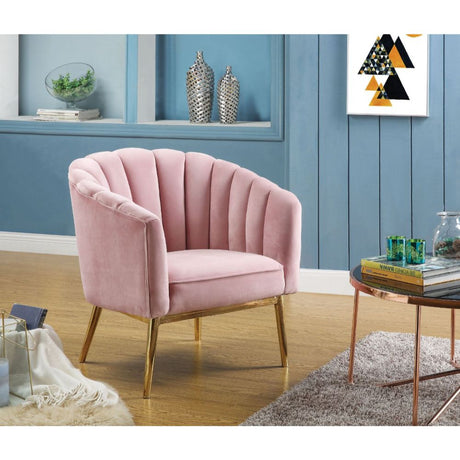 Acme - Colla Accent Chair 59814 Blush Pink Velvet & Gold Finish