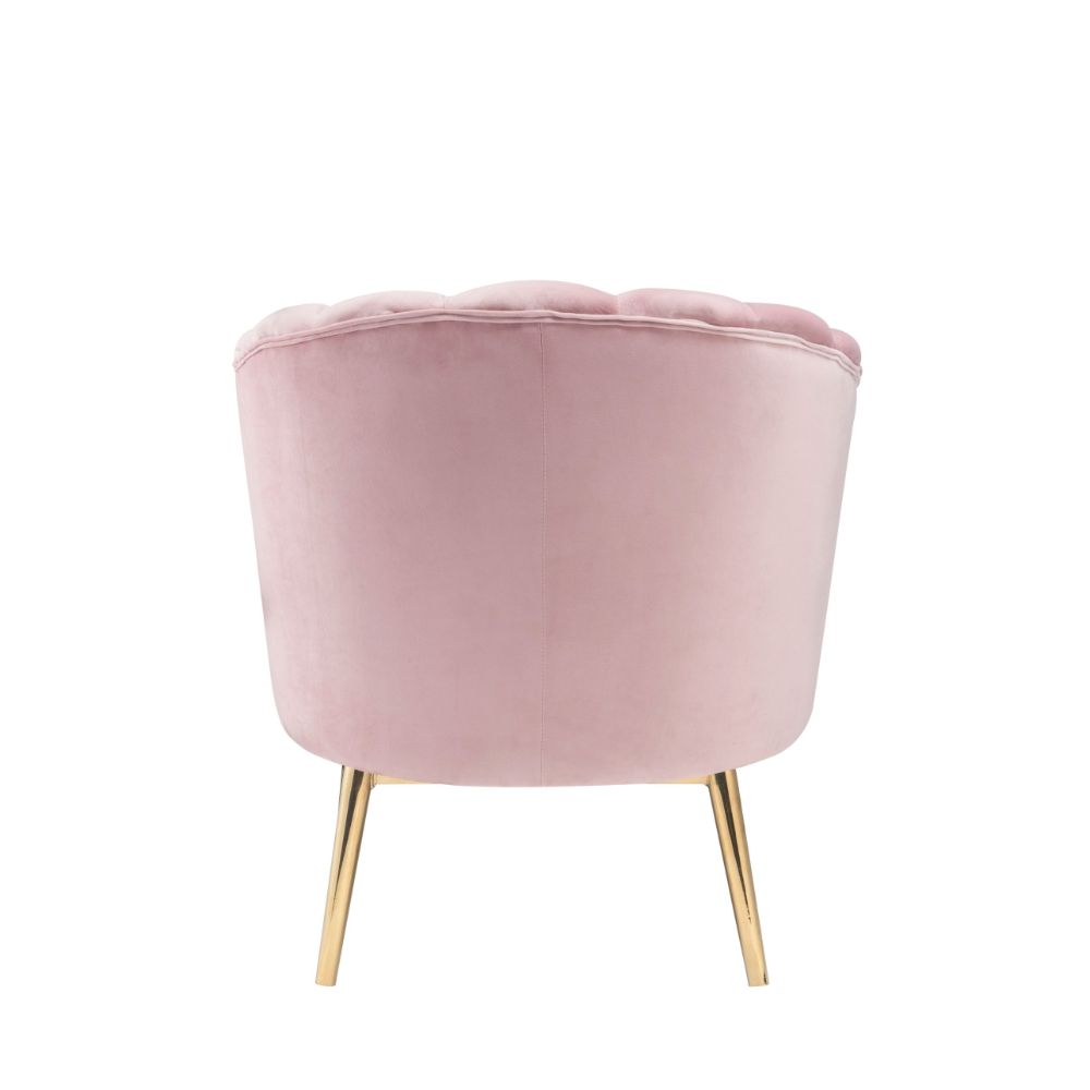 Acme - Colla Accent Chair 59814 Blush Pink Velvet & Gold Finish