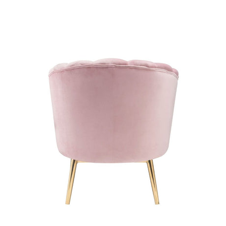 Acme - Colla Accent Chair 59814 Blush Pink Velvet & Gold Finish