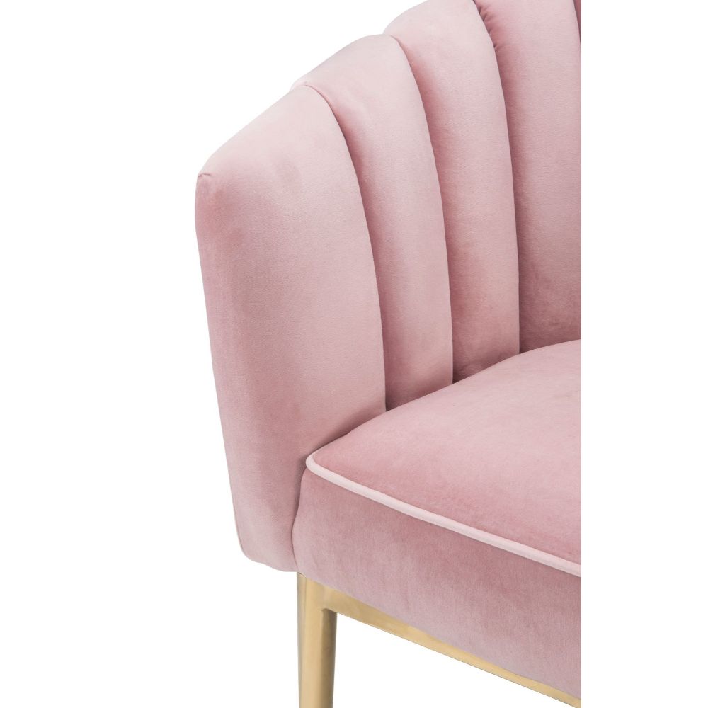 Acme - Colla Accent Chair 59814 Blush Pink Velvet & Gold Finish