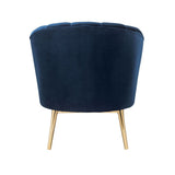 Acme - Colla Accent Chair 59815 Midnight Blue Velvet & Gold Finish