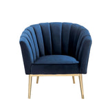 Acme - Colla Accent Chair 59815 Midnight Blue Velvet & Gold Finish