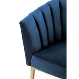 Acme - Colla Accent Chair 59815 Midnight Blue Velvet & Gold Finish