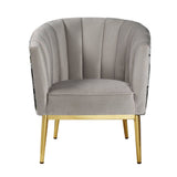 Acme - Colla Accent Chair 59816 Gray Velvet & Gold Finish