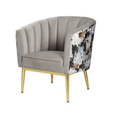 Acme - Colla Accent Chair 59816 Gray Velvet & Gold Finish