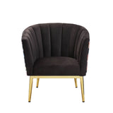Acme - Colla Accent Chair 59817 Black Velvet & Gold Finish