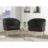 Acme - Colla Accent Chair 59817 Black Velvet & Gold Finish