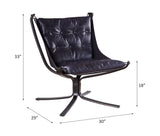 Acme - Carney Accent Chair 59832 Vintage Blue Top Grain Leather